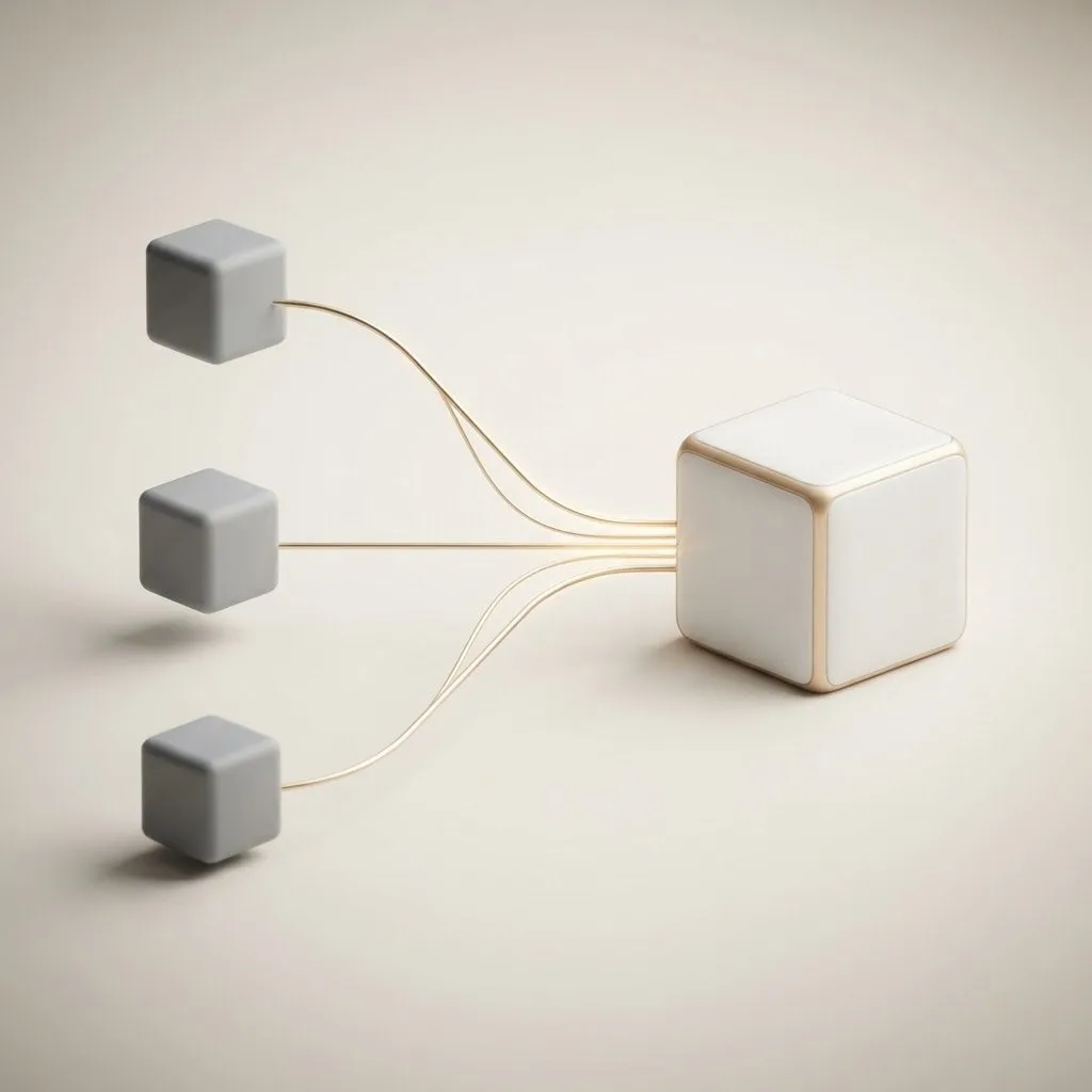 Three paid solutions (purchasing, delivery, after-sales) merged into one proprietary solution